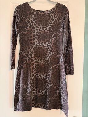 Bally Women’s Brown Animal Print Long Sleeve Dress
